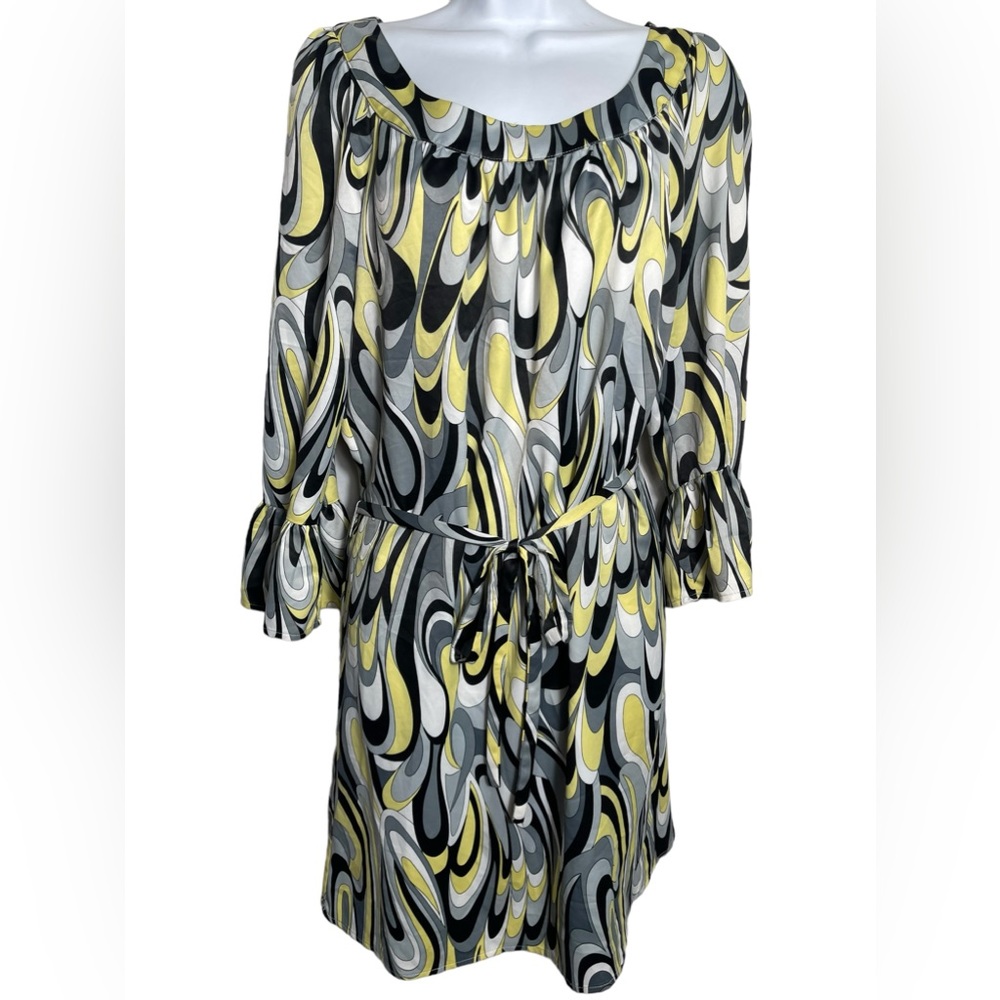 Sunny Taylor‎ dress size medium cute yellow and black dress with belt 🖤💛